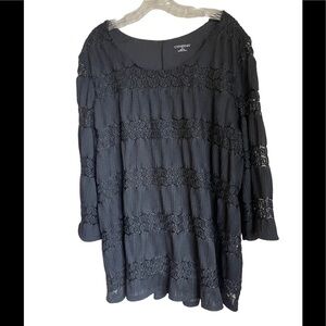 Catherine’s Black Cut out Embellished Blouse/ Tunic. Size 2X (22-24W ) worn once